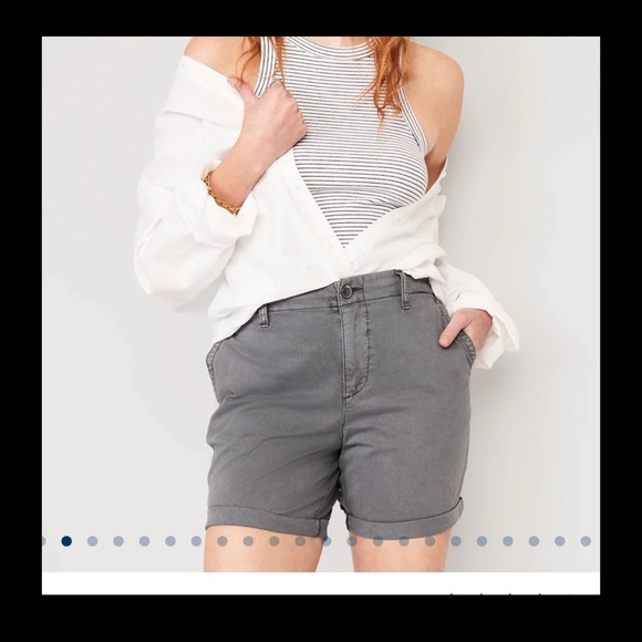NWT OLD NAVY High-Waisted OGC Pull-On Chino Shorts -- 7-inch in: Panther S - Picture 5 of 5